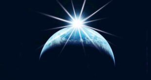 765eb 1 planeta terra visto no espaco com sol ao fundo