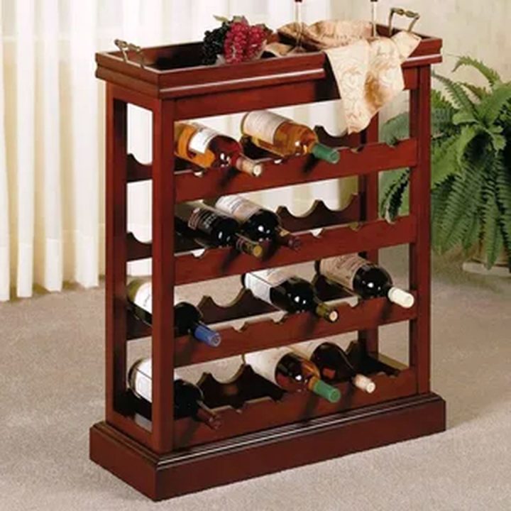 Design de estante de vinho de madeira 