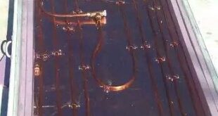 Exemplo de aquecedor solar Caseiro feito com tubos de cobra