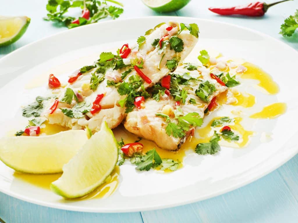 peixe robalo cozido no vapor