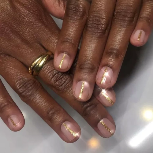 unhas de glitter