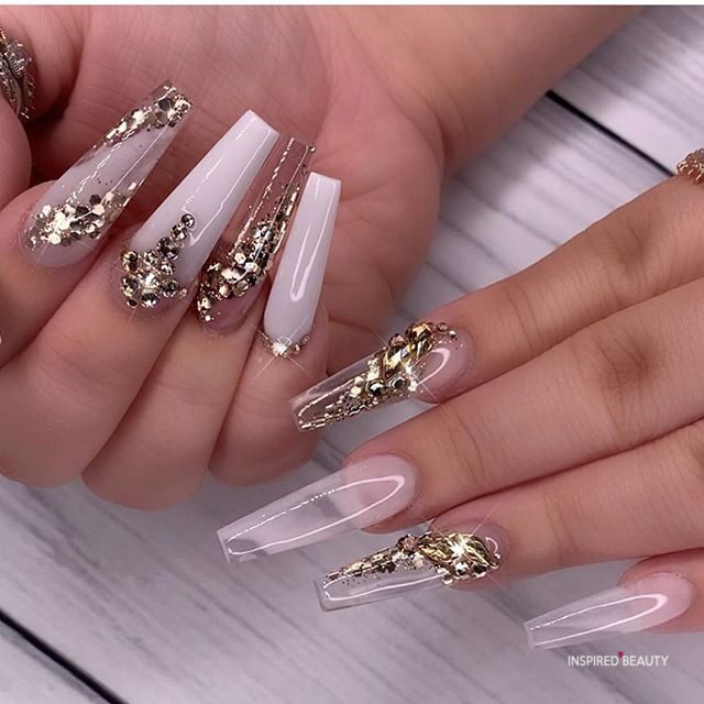 unhas decoradas com glitter