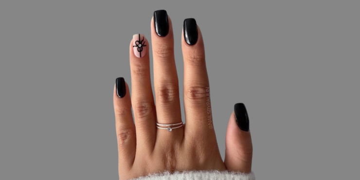 Ideias de unhas pretas para o Natal