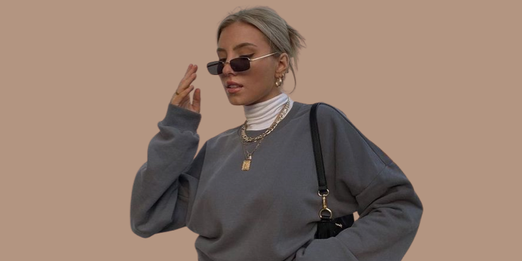 Looks estéticos com moletom e gola alta