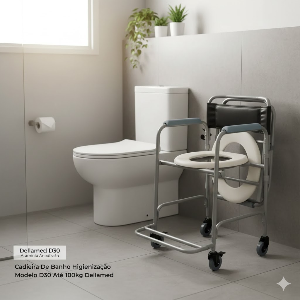Cadeira De Banho Higienizacao Modelo D30 Ate 100kg Dellamed