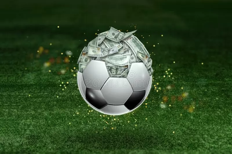 dolares estao dentro da bola de futebol esta cheia dinheiro jogador apostas esportivas ganha 231774197